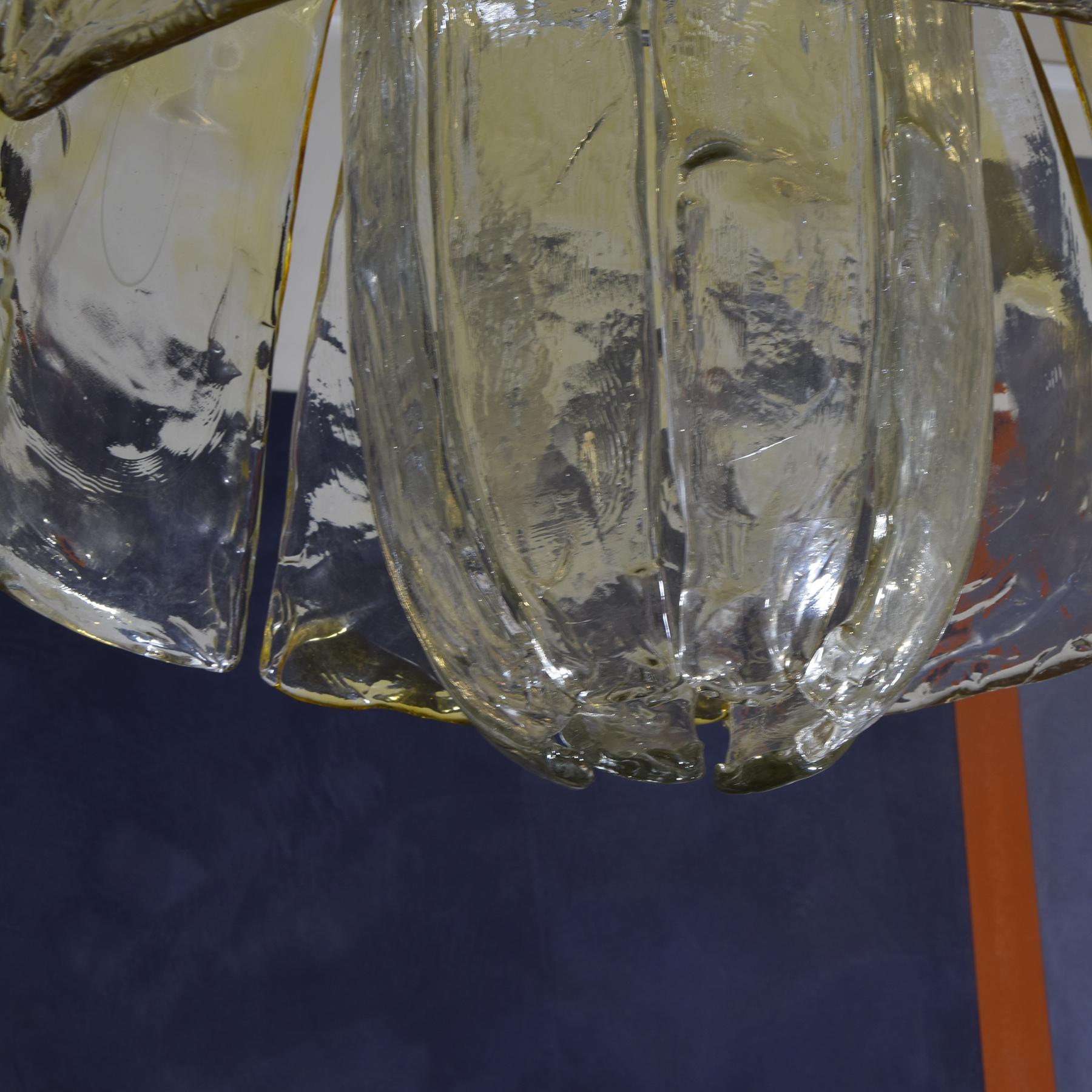 Lampadario a sospensione vetro di Murano anni 70. in vendita 2