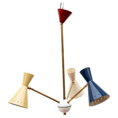 Lampadario a tre luci Anni 
50 stile STILNOVO