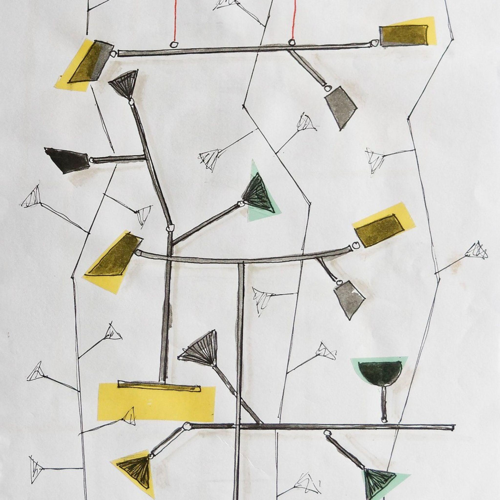Blossom brass three-light tree chandelier In New Condition For Sale In Firenze, FI