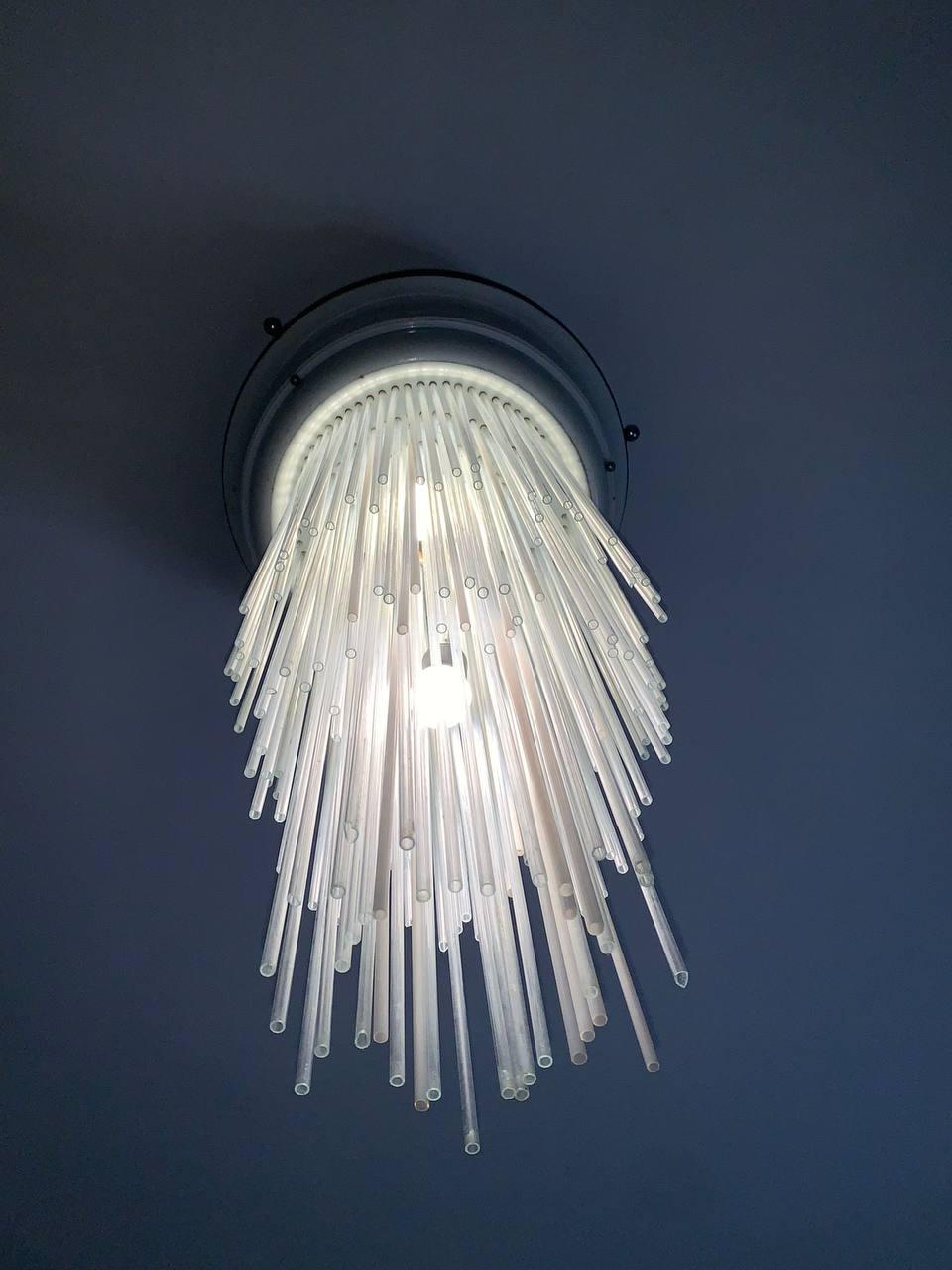 Mid-20th Century Stilnovo 'Cascade' chandelier in mid-century murano glass. For Sale
