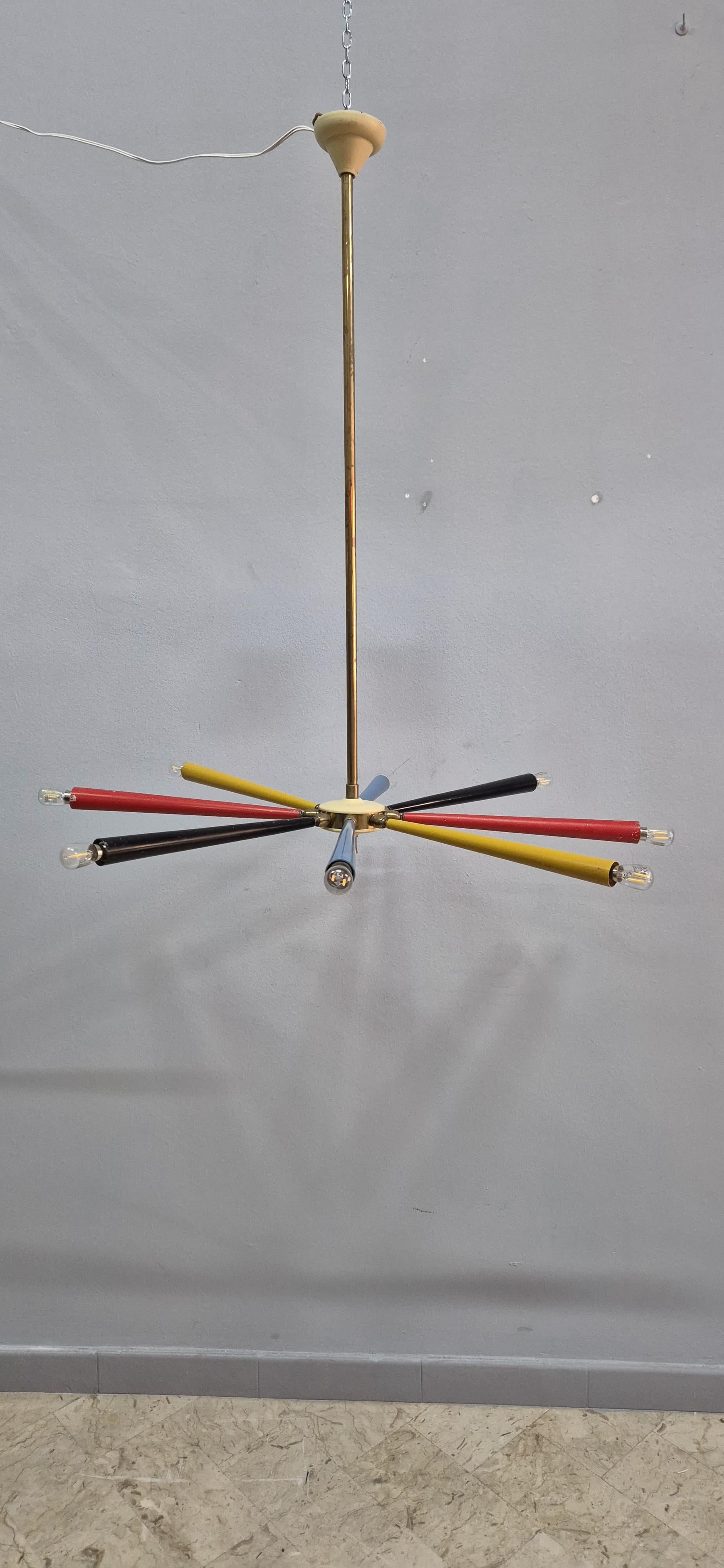 Lampadario anni '50 colorato in vendita 13