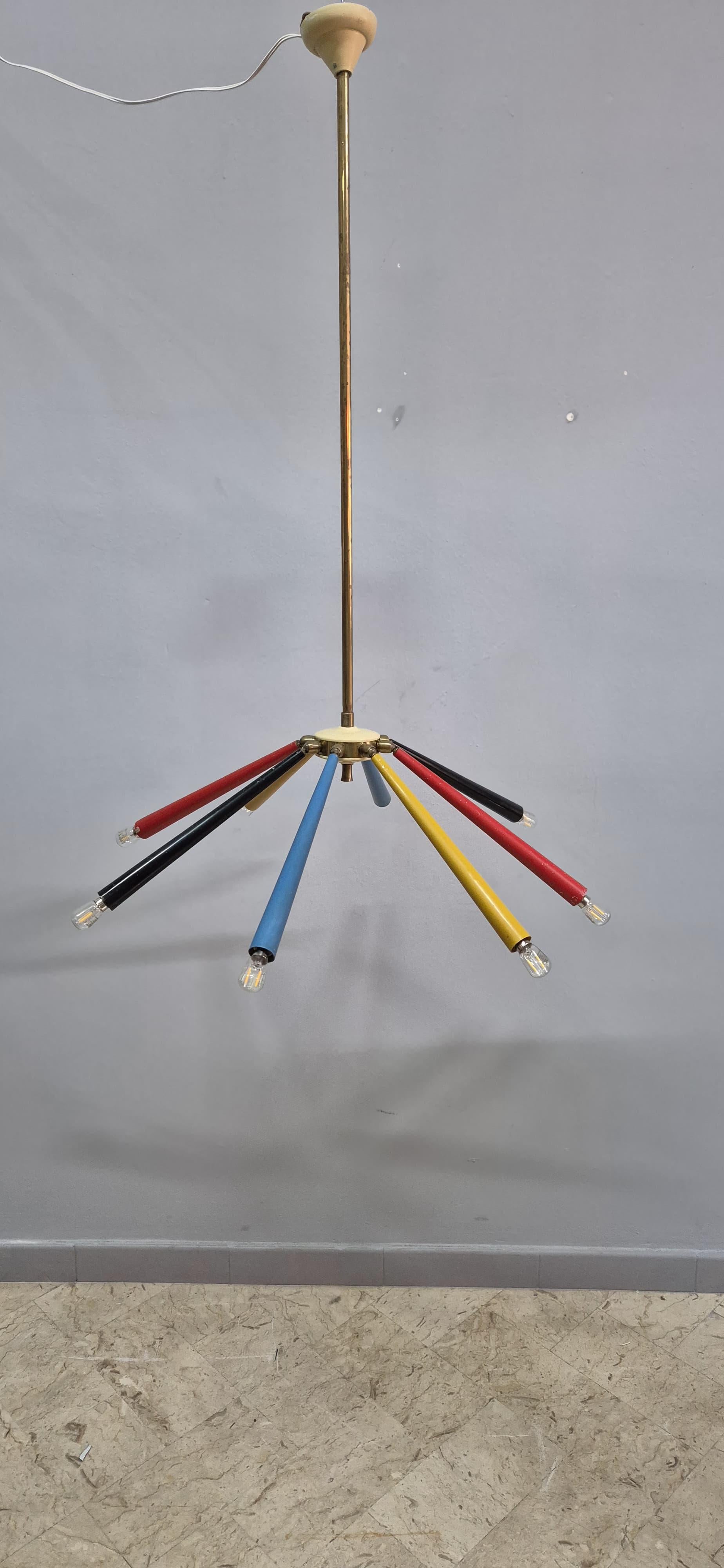 Lampadario anni '50 colorato in vendita 1