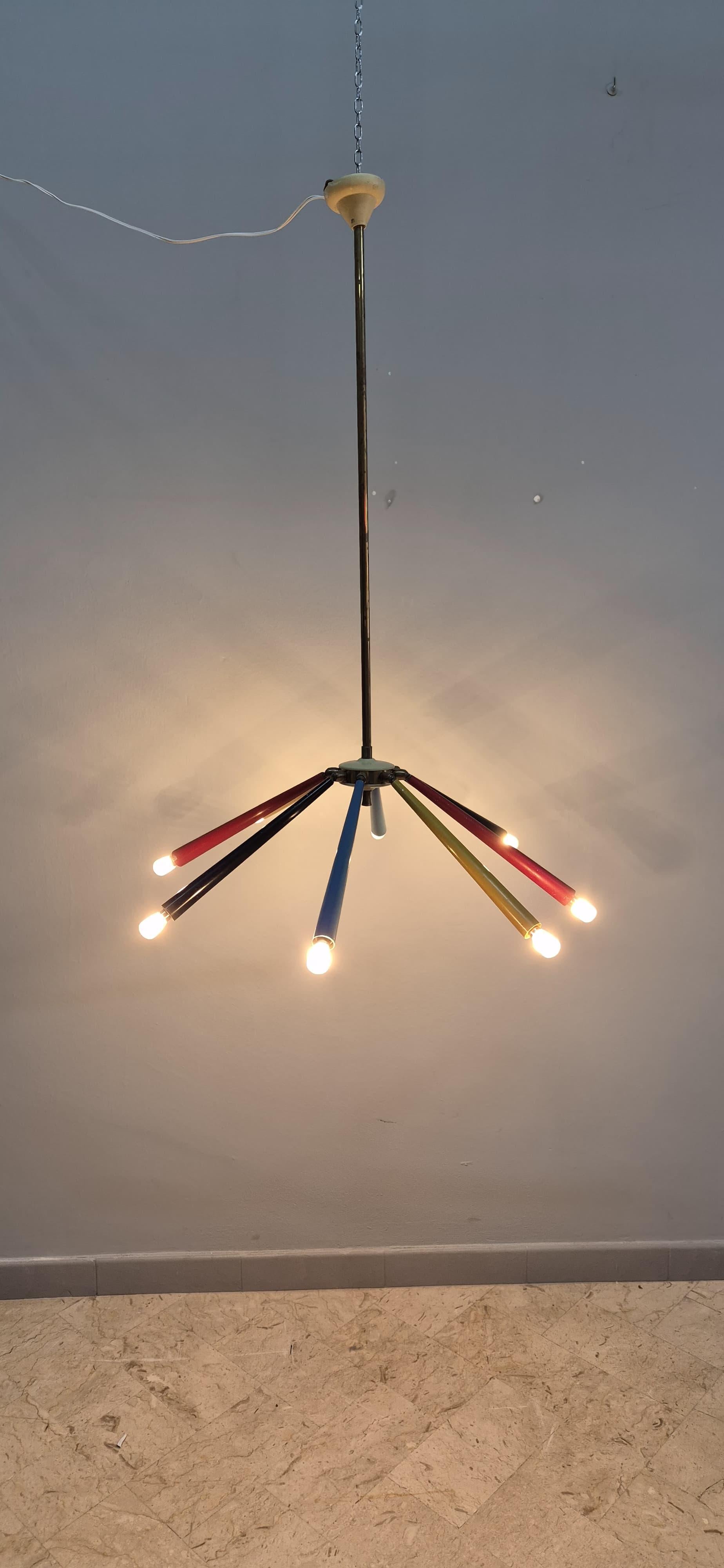 Lampadario anni '50 colorato in vendita 3