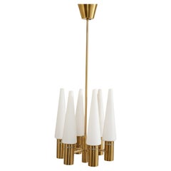 1950s brass and glass chandelier by Hans-Agne Jakobsson