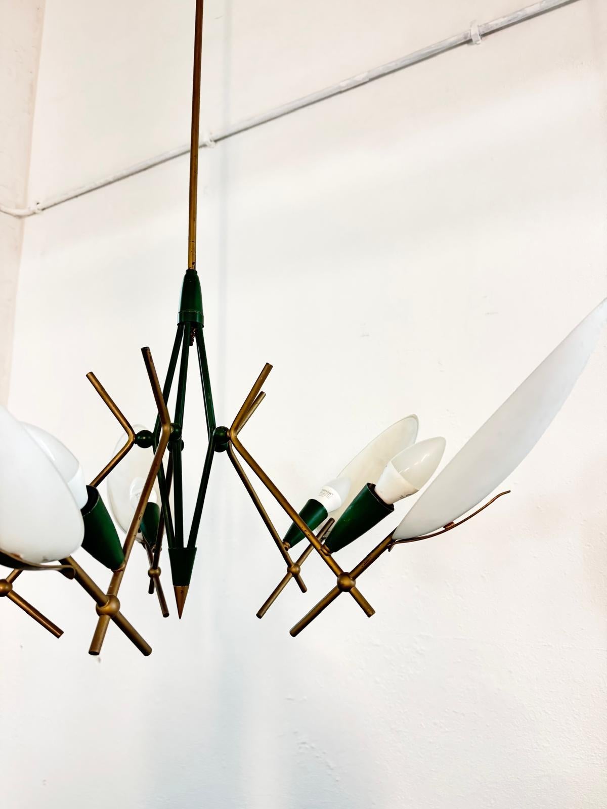 1950s chandelier Sputnik In Good Condition For Sale In Palermo, IT