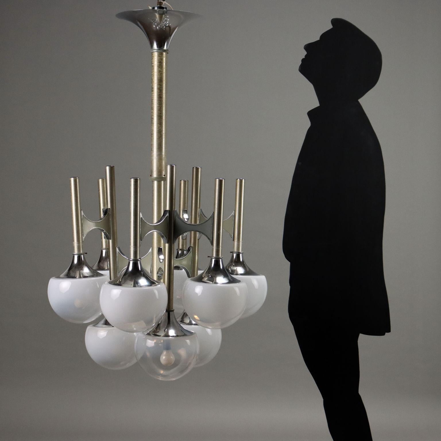 Mid-Century Modern Lustre à neuf lumières des années 1960-70 en vente