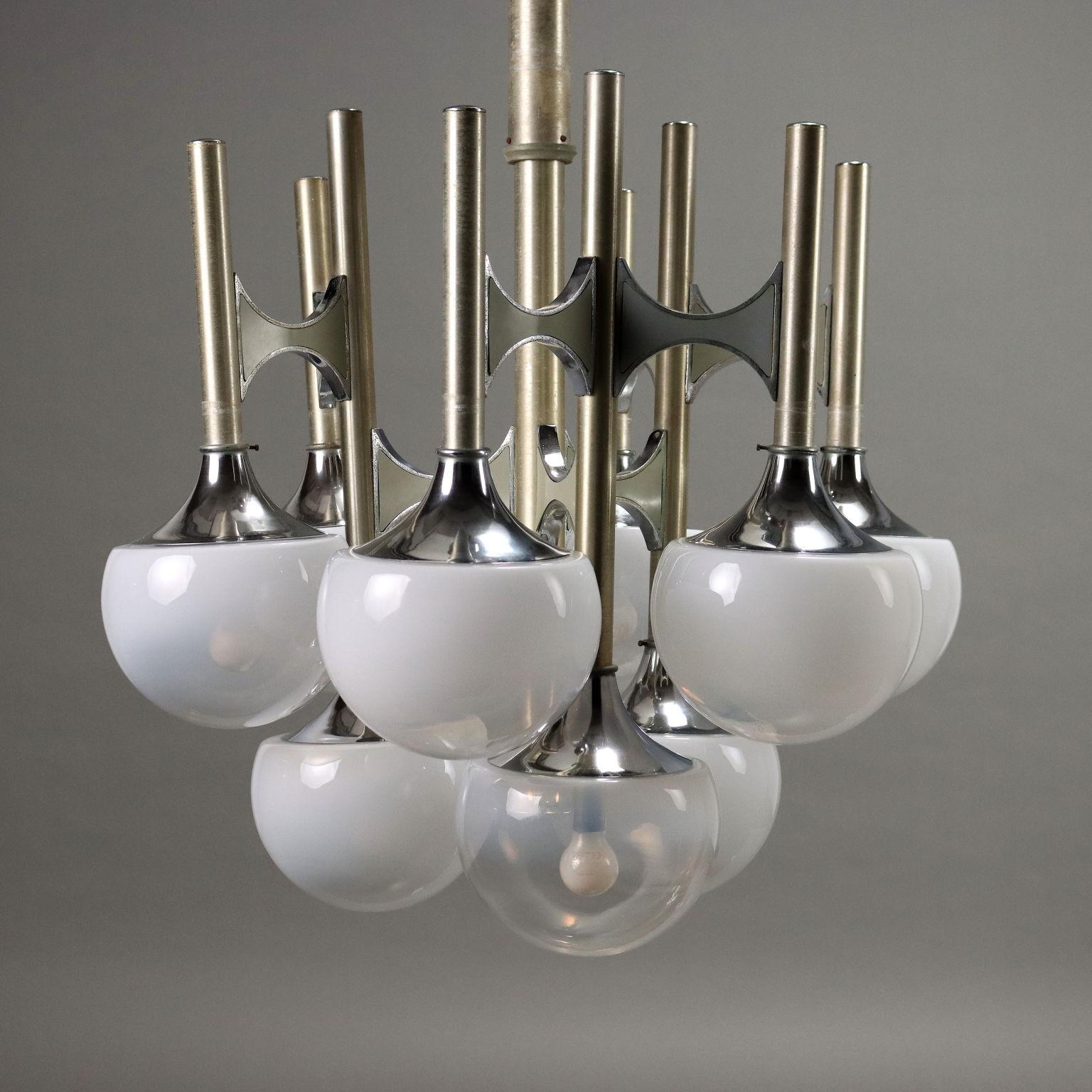 Italian Lustre à neuf lumières des années 1960-70 en vente