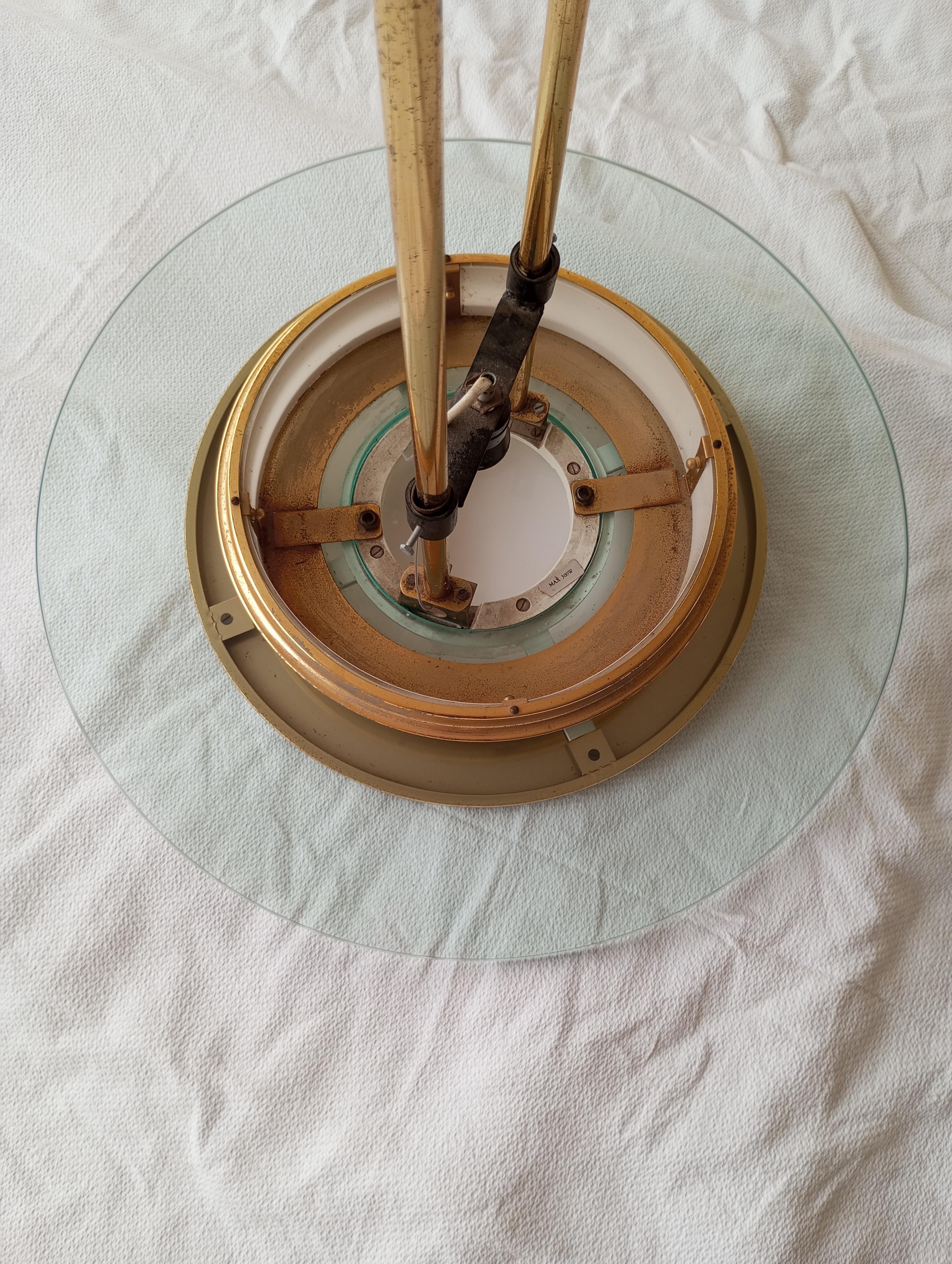 Lampadario anni 60/70  in vetro di Murano trasparente e satinato fatto a disco in vendita 5