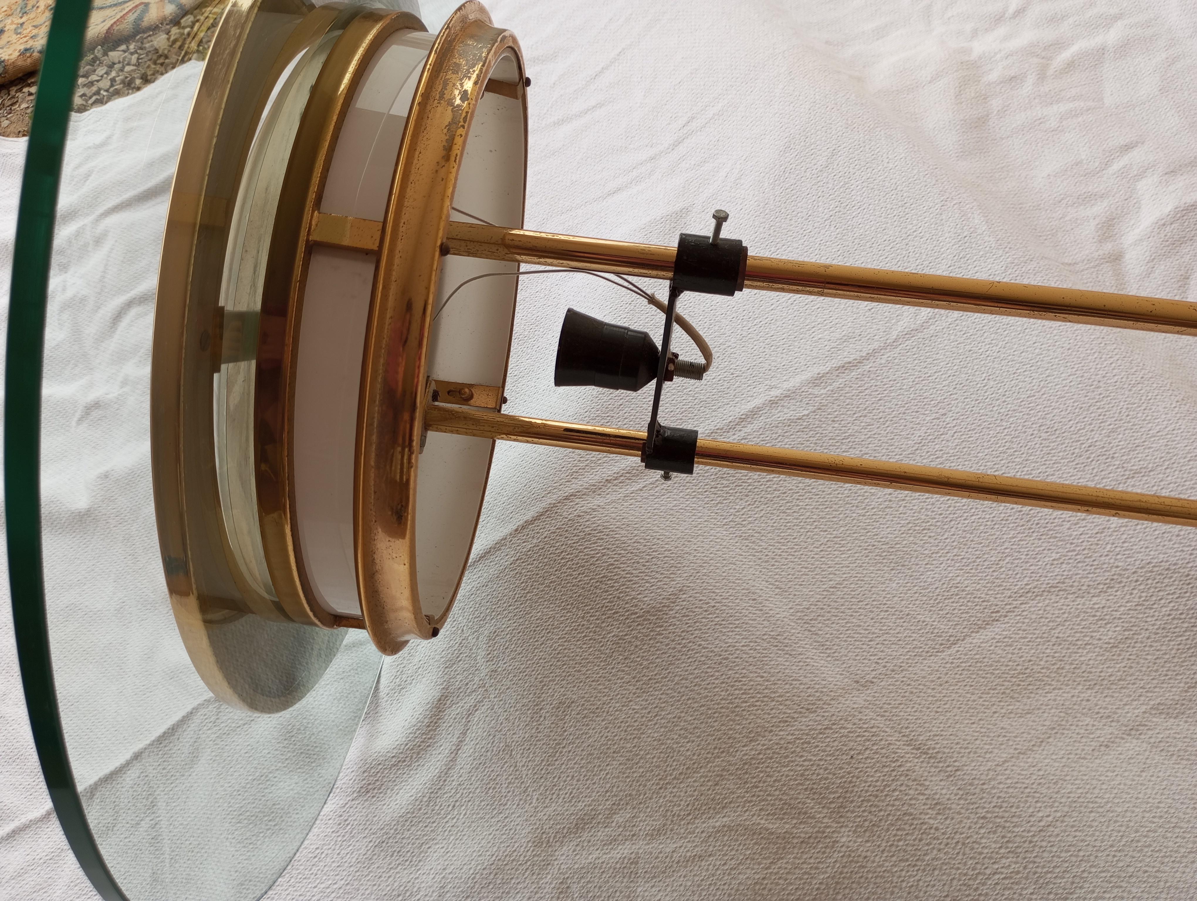 Lampadario anni 60/70  in vetro di Murano trasparente e satinato fatto a disco In condizioni buone in vendita a Firenze, FI