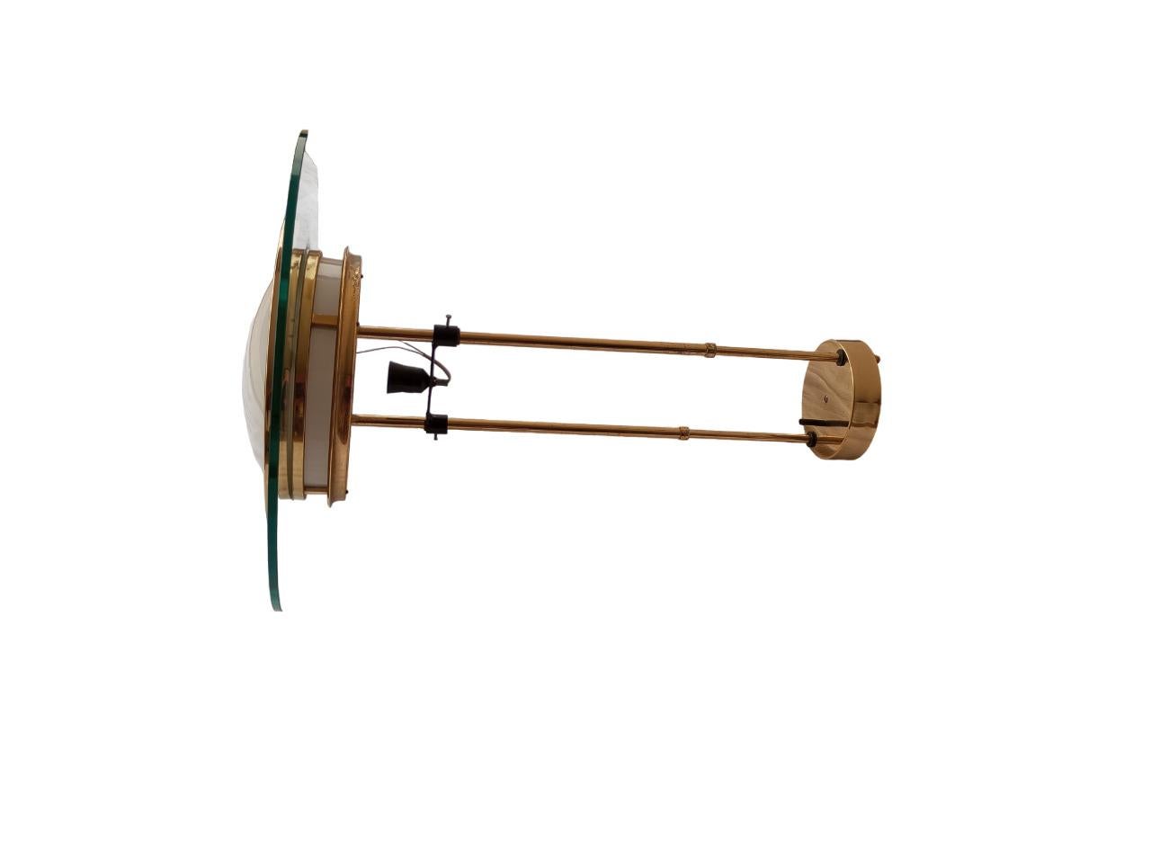 Lampadario anni 60/70  in vetro di Murano trasparente e satinato fatto a disco in vendita 2