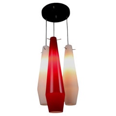 Lampadario Anni 60 in alluminio smaltato