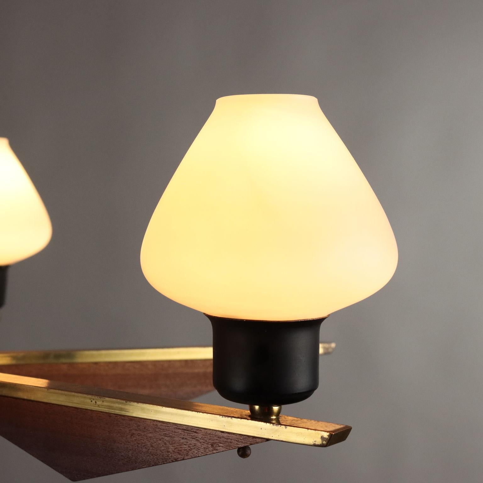 Lámpara de cristal opalino de los años 60 Italiano en venta