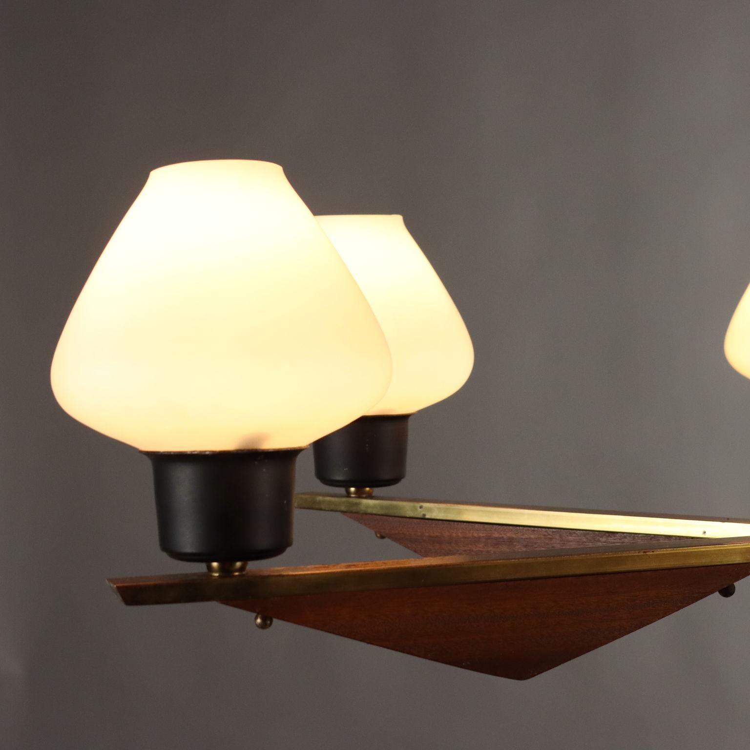 Lámpara de cristal opalino de los años 60 en Bueno estado para la venta en Milano, IT