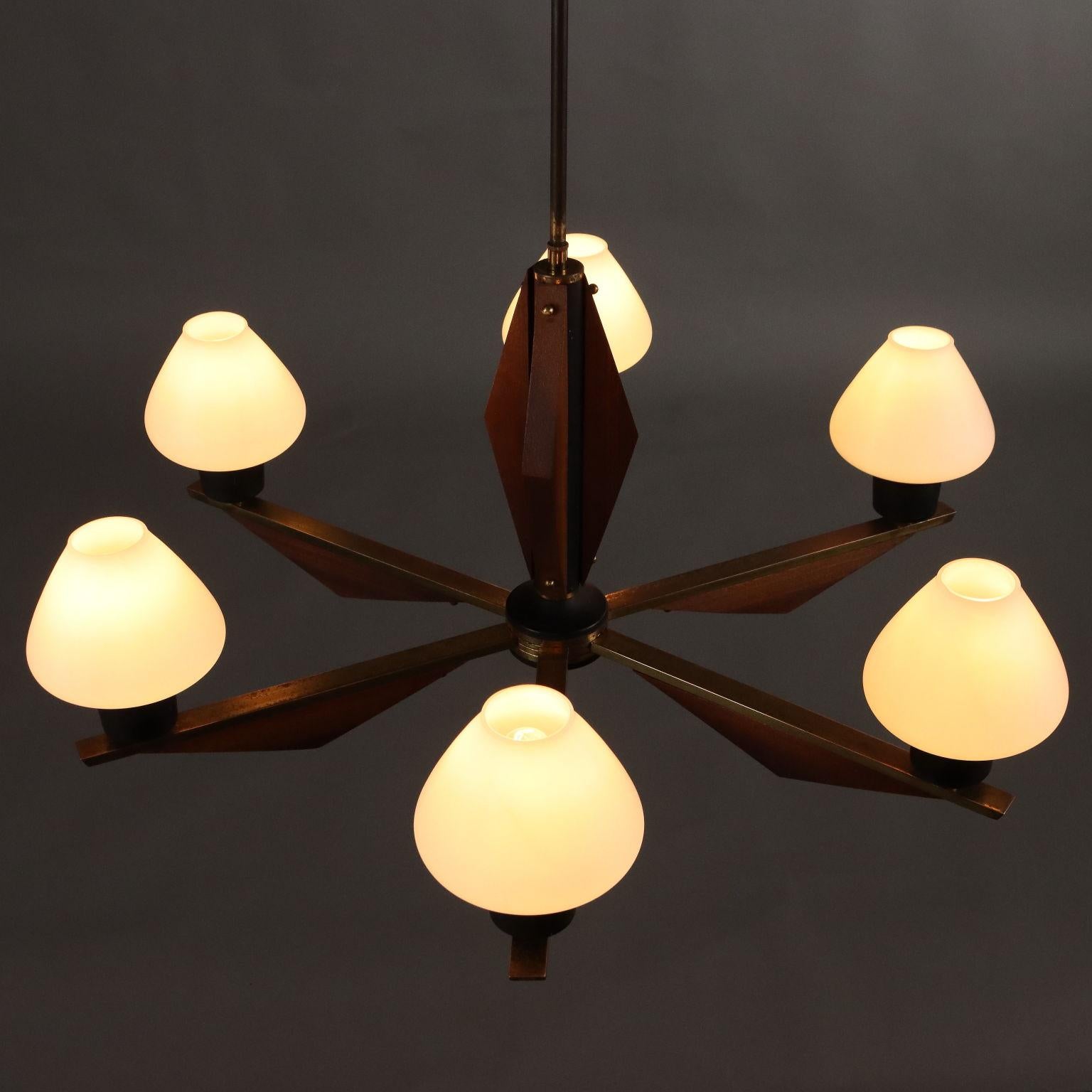 Lámpara de cristal opalino de los años 60 en venta 1