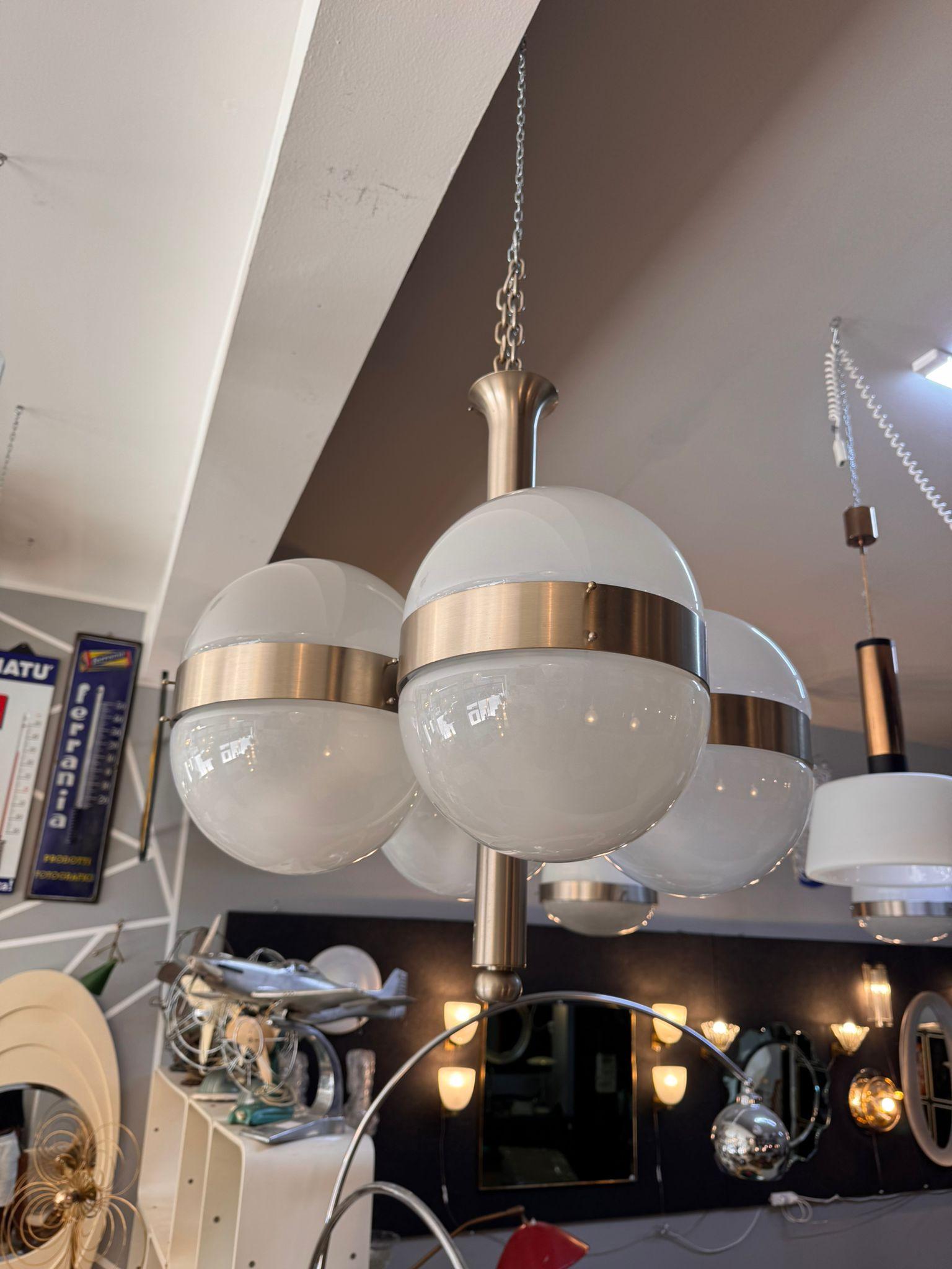 Metal Lampadario anni '60 Sergio Mazza For Sale