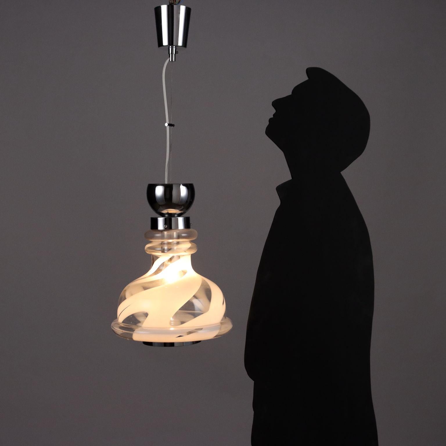 Mid-Century Modern 1970s blown glass chandelier For Sale