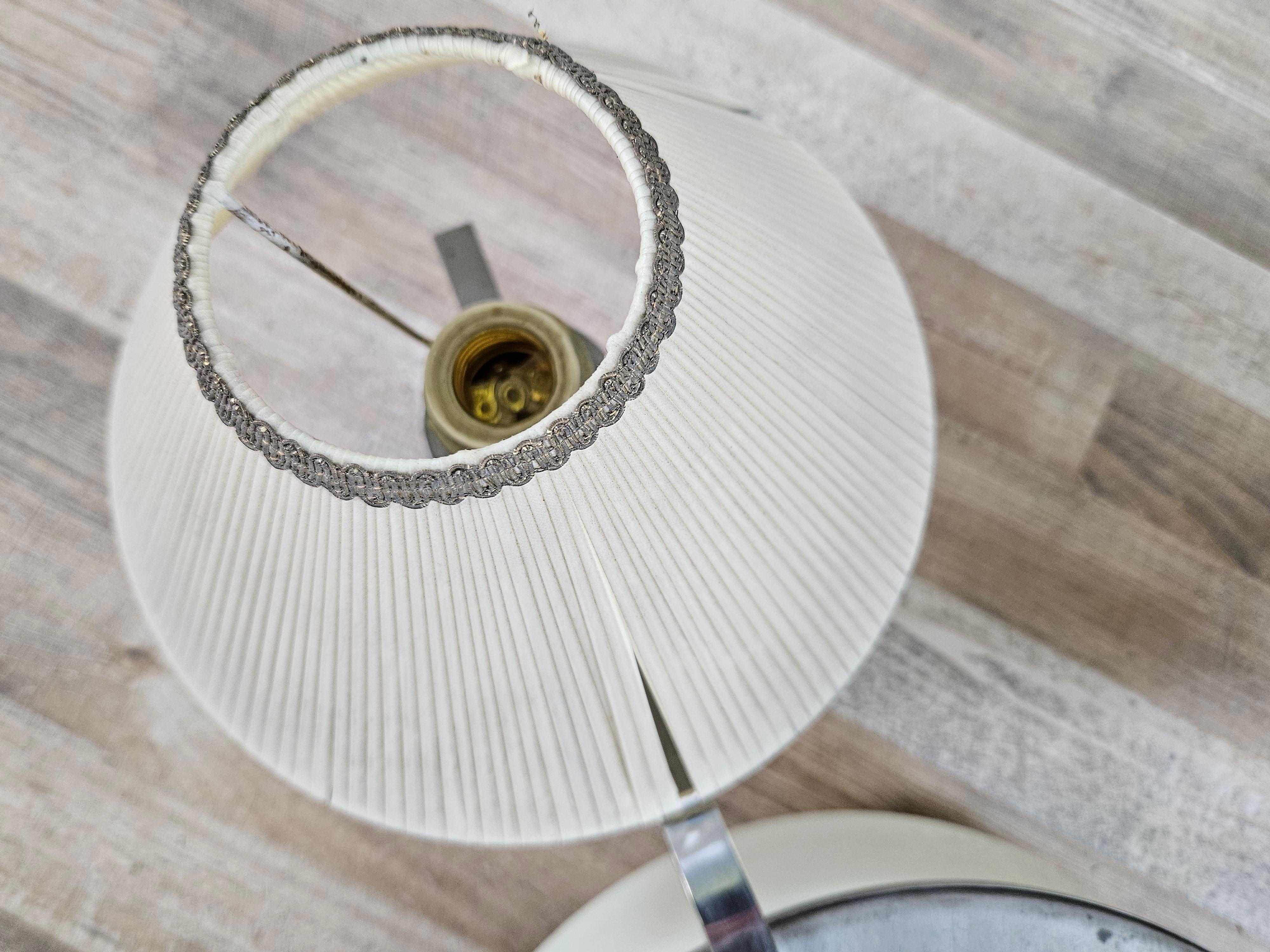 Lampadario Art Decò anni '30 in acciaio, vetro e radica en venta 13