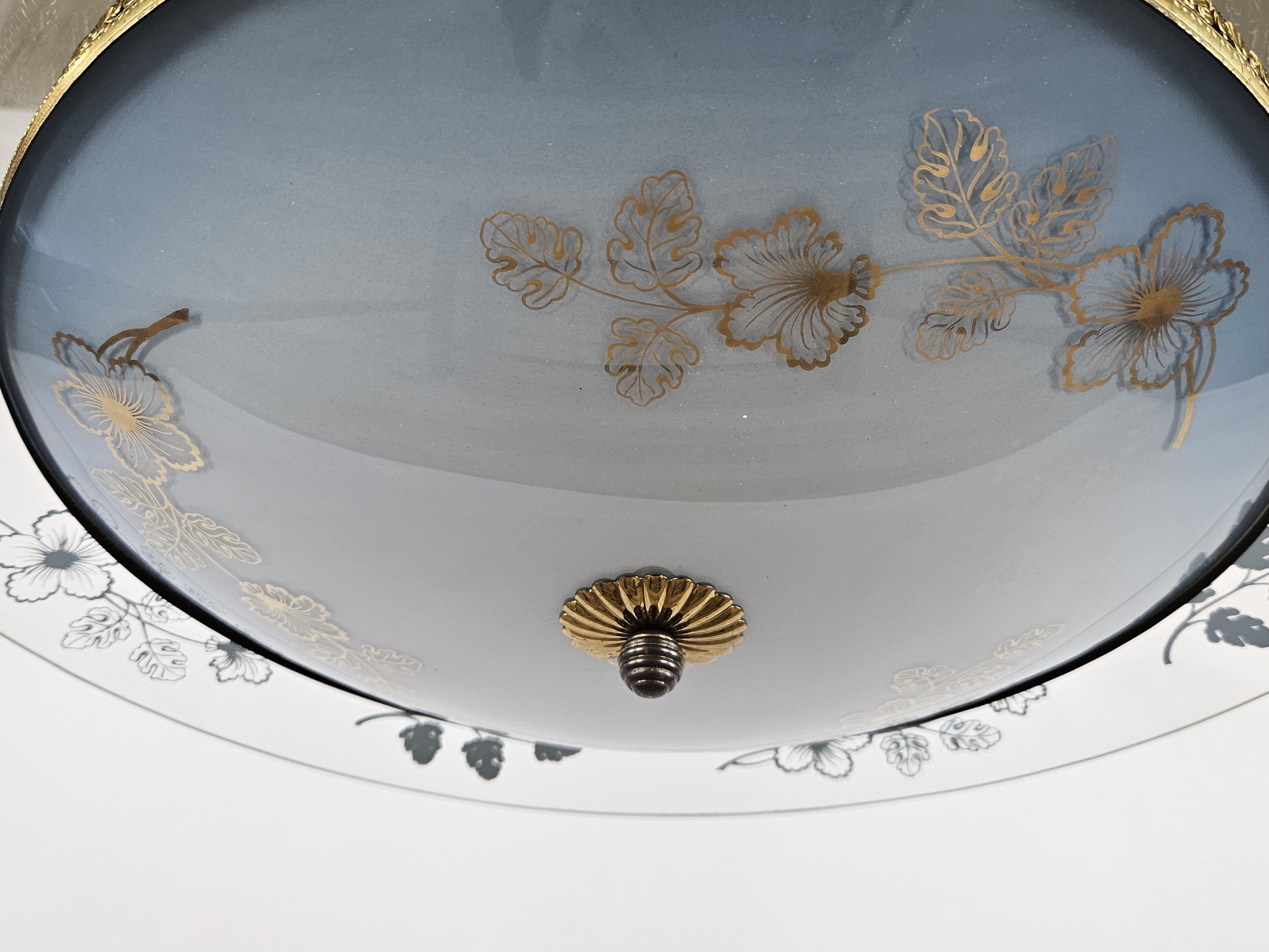 Chandelier attributed to Pietro Chiesa for Fontana Arte, 1940s For Sale 1