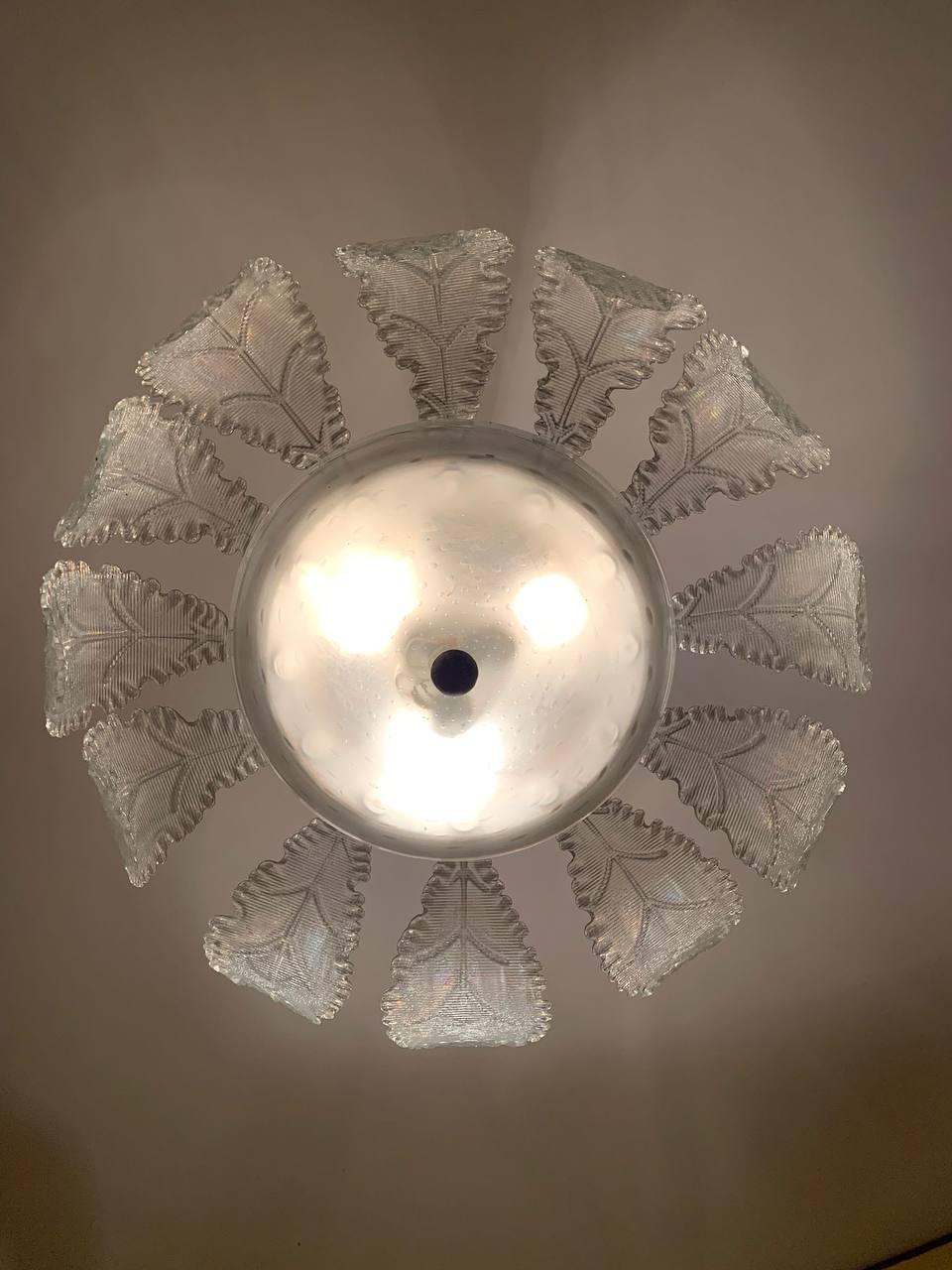 Mid-Century Modern Lampada Barovier&Toso lustre vintage art déco murano, 1940. en vente