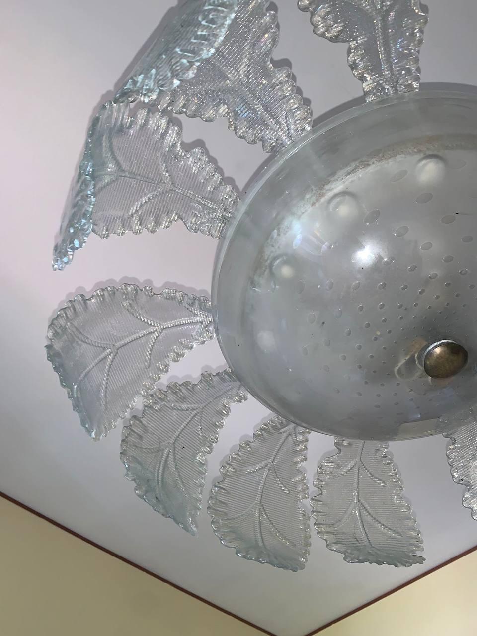 Fait main Lampada Barovier&Toso lustre vintage art déco murano, 1940. en vente