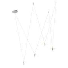 Lampadario bianco minimal 4 luci personalizzabili con diffusori per luce morbida