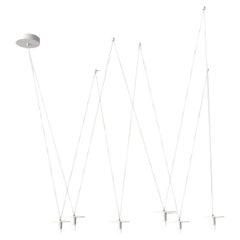 Lampadario bianco minimal 6 luci personalizzabili con luce puntuale