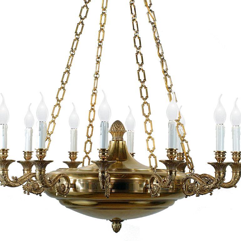 Contemporain Lustre classique à 12 lumières avec chaînes en vente