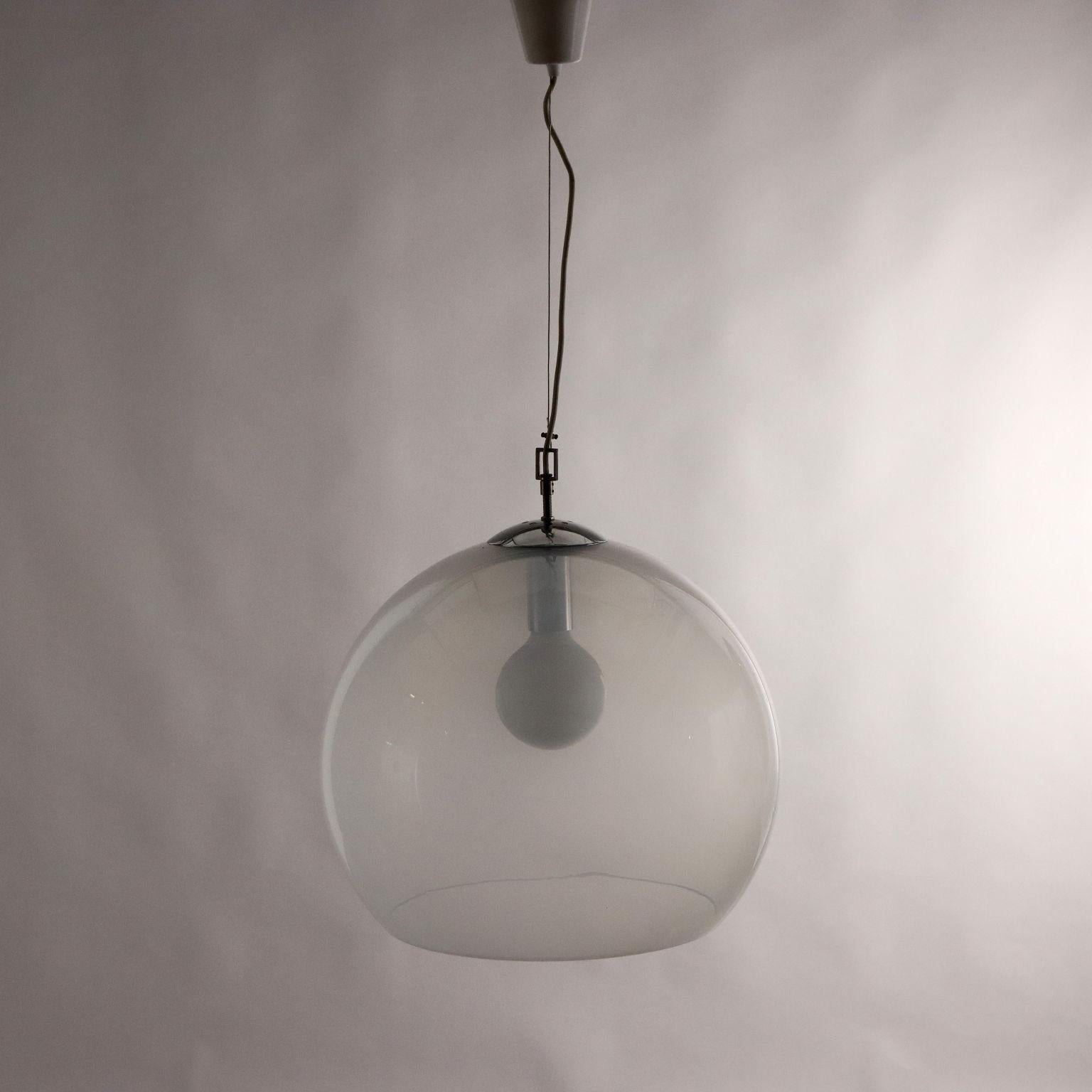 Late 20th Century Lampadario con diffusore in vetro Anni 70 in vendita