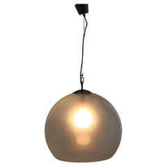 Lustre avec abat-jour en verre 1970