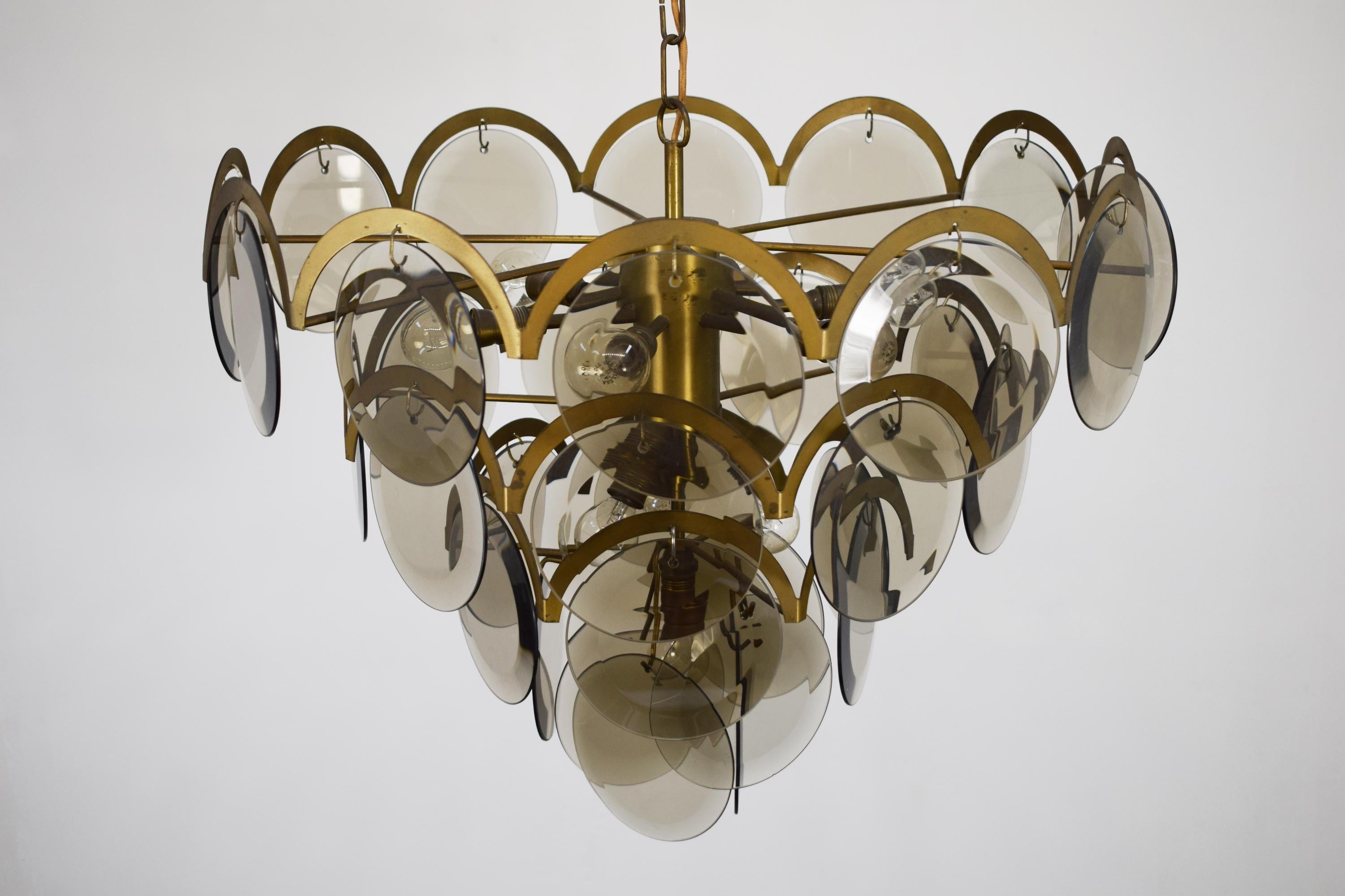 Lustre avec disques Vistosi, Italie, années 1960. 1