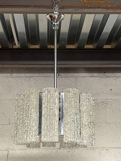 Murano glass tubular chandelier, 1960s, made by Doria Leuchten