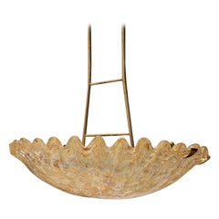 Gewellter, verzierter konkaver Kronleuchter 1970er Jahre