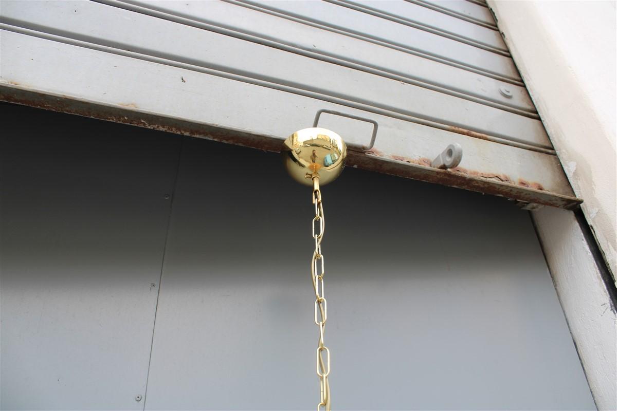 Bambù Lampadario Conico in Midollino Italiano 1950s catena Ottone in vendita