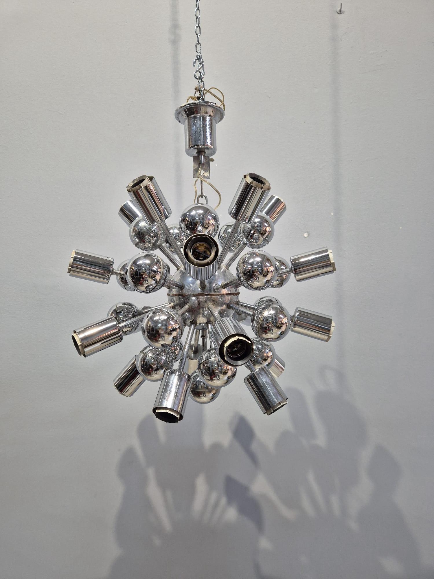 lampadario cromato Space Age Sputnik anni in vendita 1