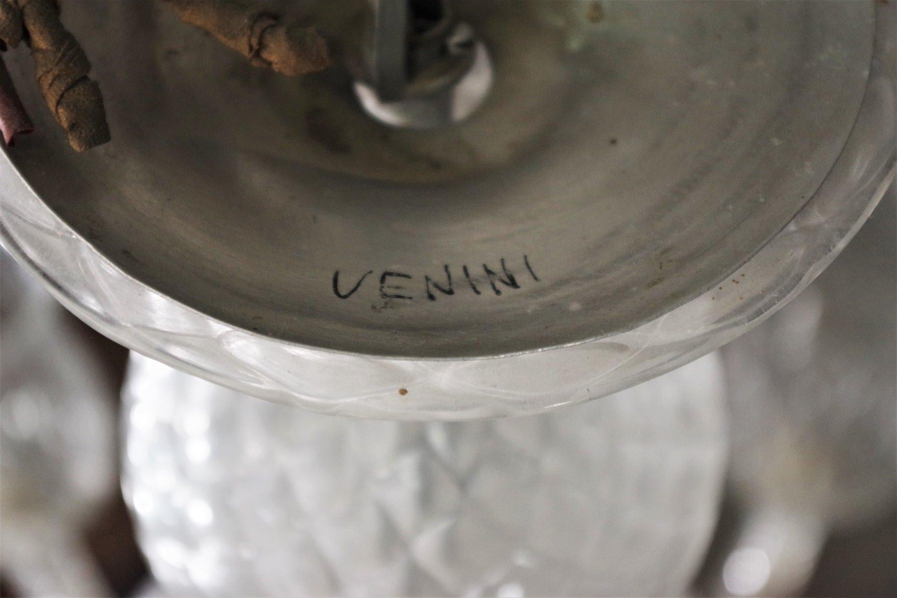 Lámpara de techo de cristal de Murano Venini, años 50 en venta 4