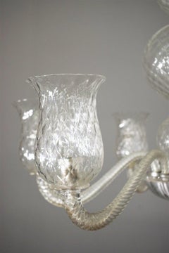Venini Murano glass ceiling chandelier, 1950s