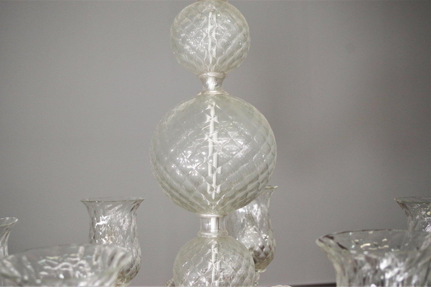 Lámpara de techo de cristal de Murano Venini, años 50 en Bueno estado para la venta en Manzano, IT