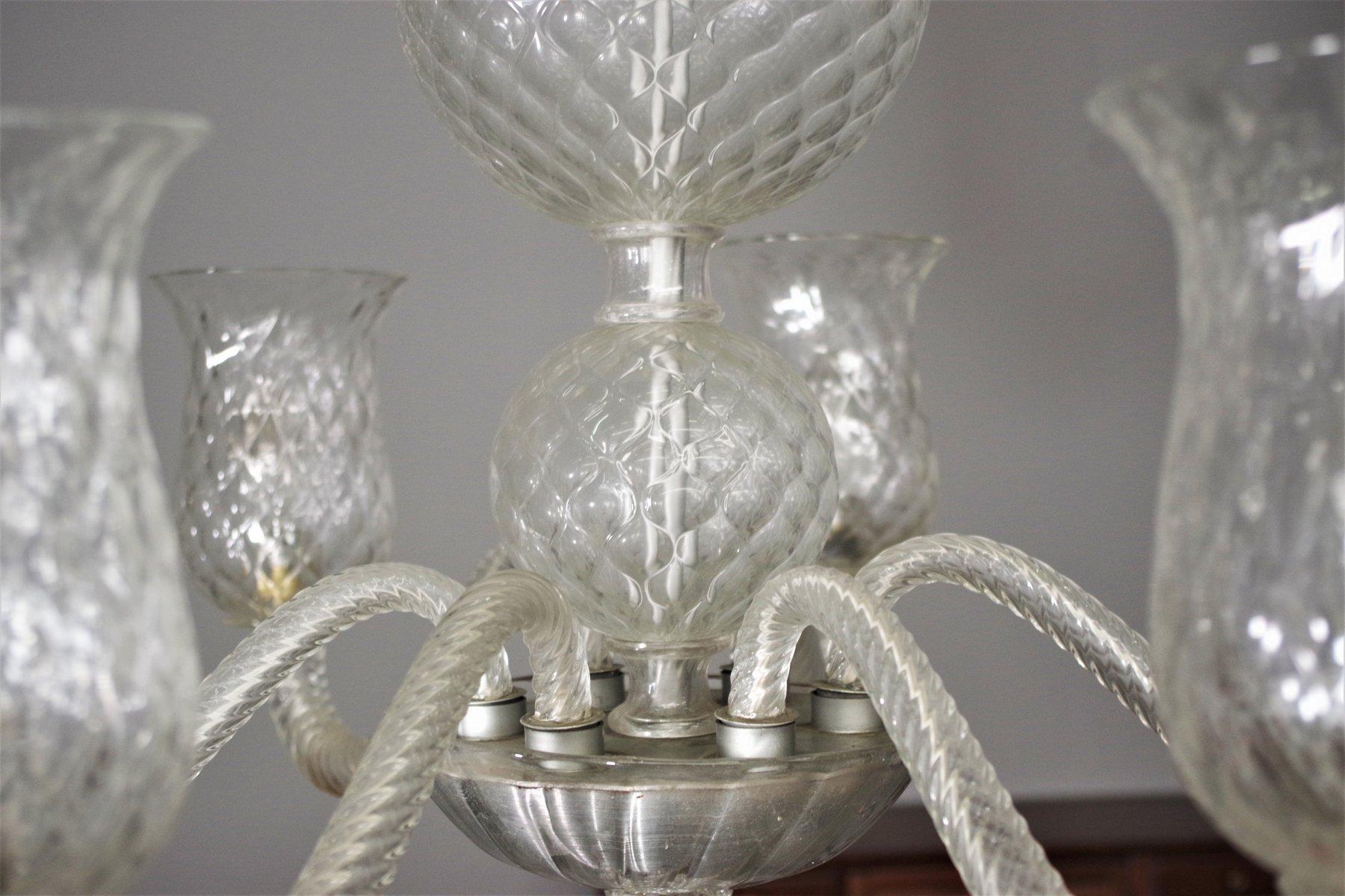 Lámpara de techo de cristal de Murano Venini, años 50 18th Century and Earlier en venta