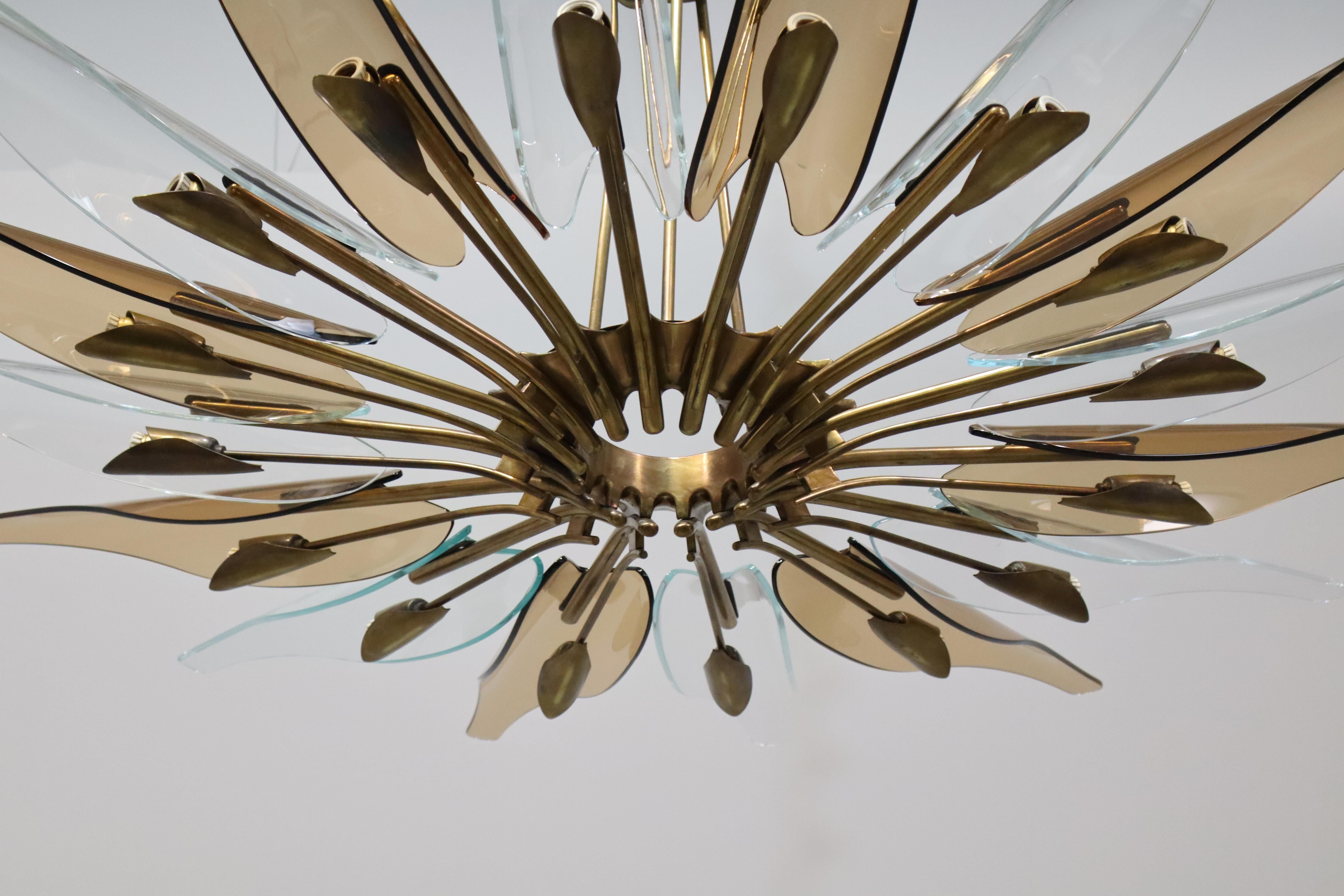 Dahlia chandelier model '1563' by Max Ingrand for Fontana Arte, Italy, 1955  For Sale 7