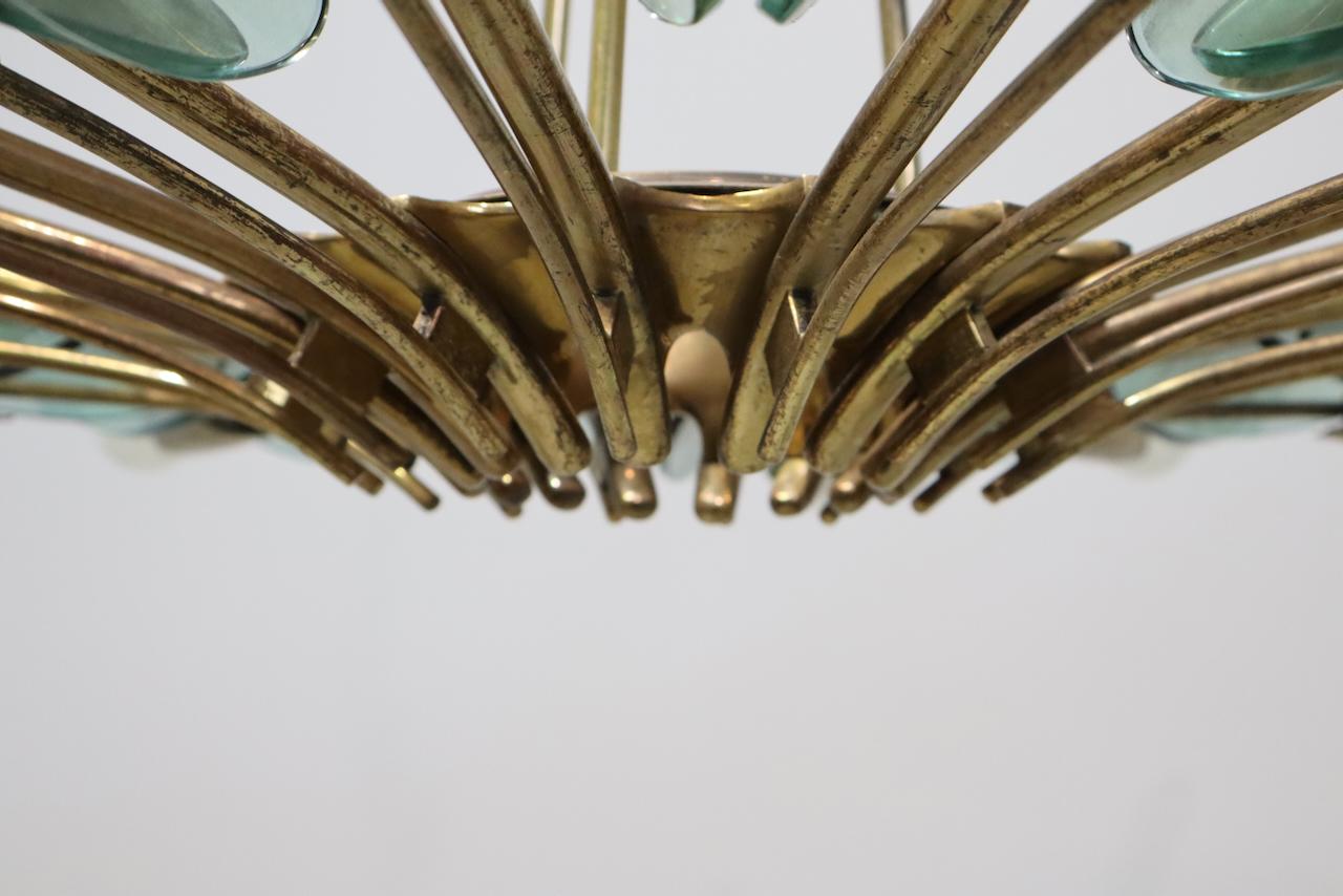Mid-20th Century Lampadario Dahlia modello '1563' di Max Ingrand per Fontana Arte, Italia, 1955 For Sale