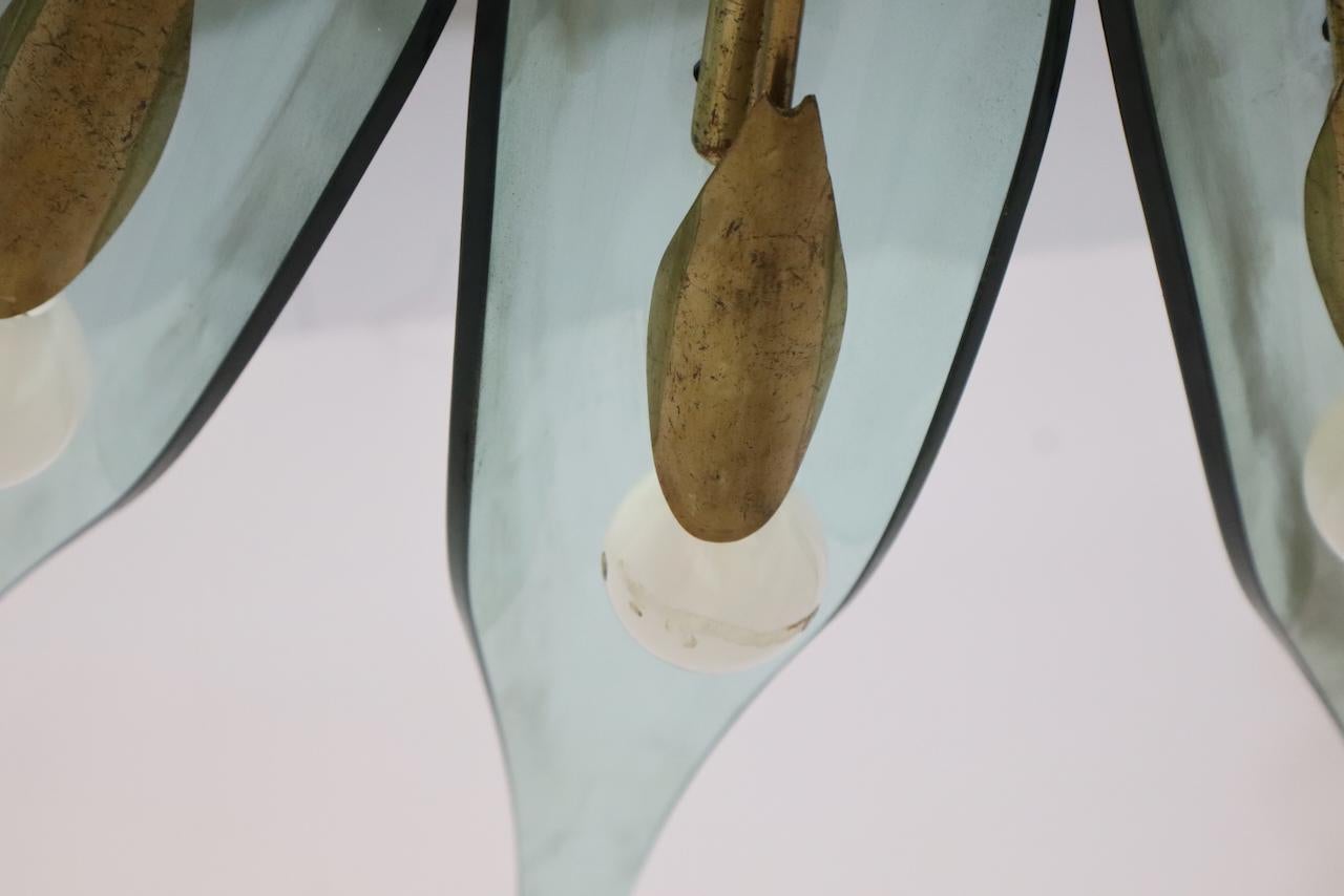 Brass Lampadario Dahlia modello '1563' di Max Ingrand per Fontana Arte, Italia, 1955 For Sale