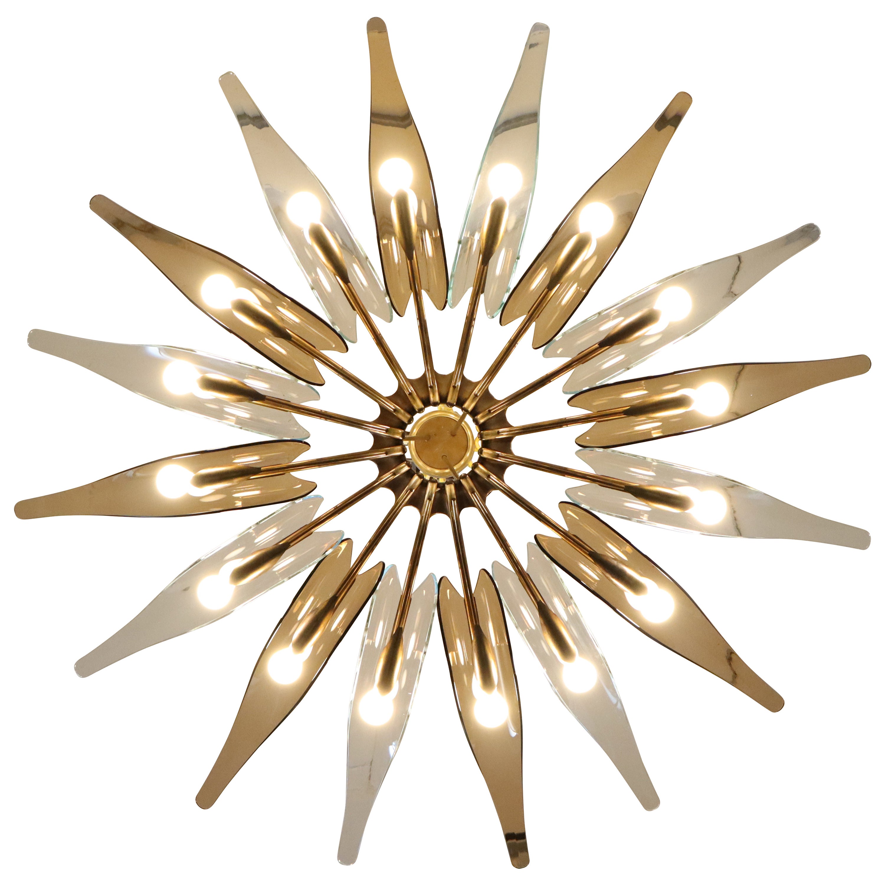 Dahlia chandelier model '1563' by Max Ingrand for Fontana Arte, Italy, 1955