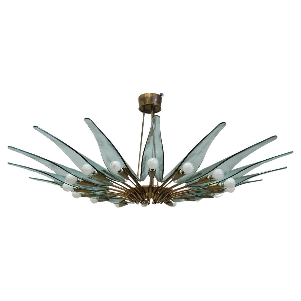 Lampadario Dahlia modello '1563' di Max Ingrand per Fontana Arte, Italia, 1955