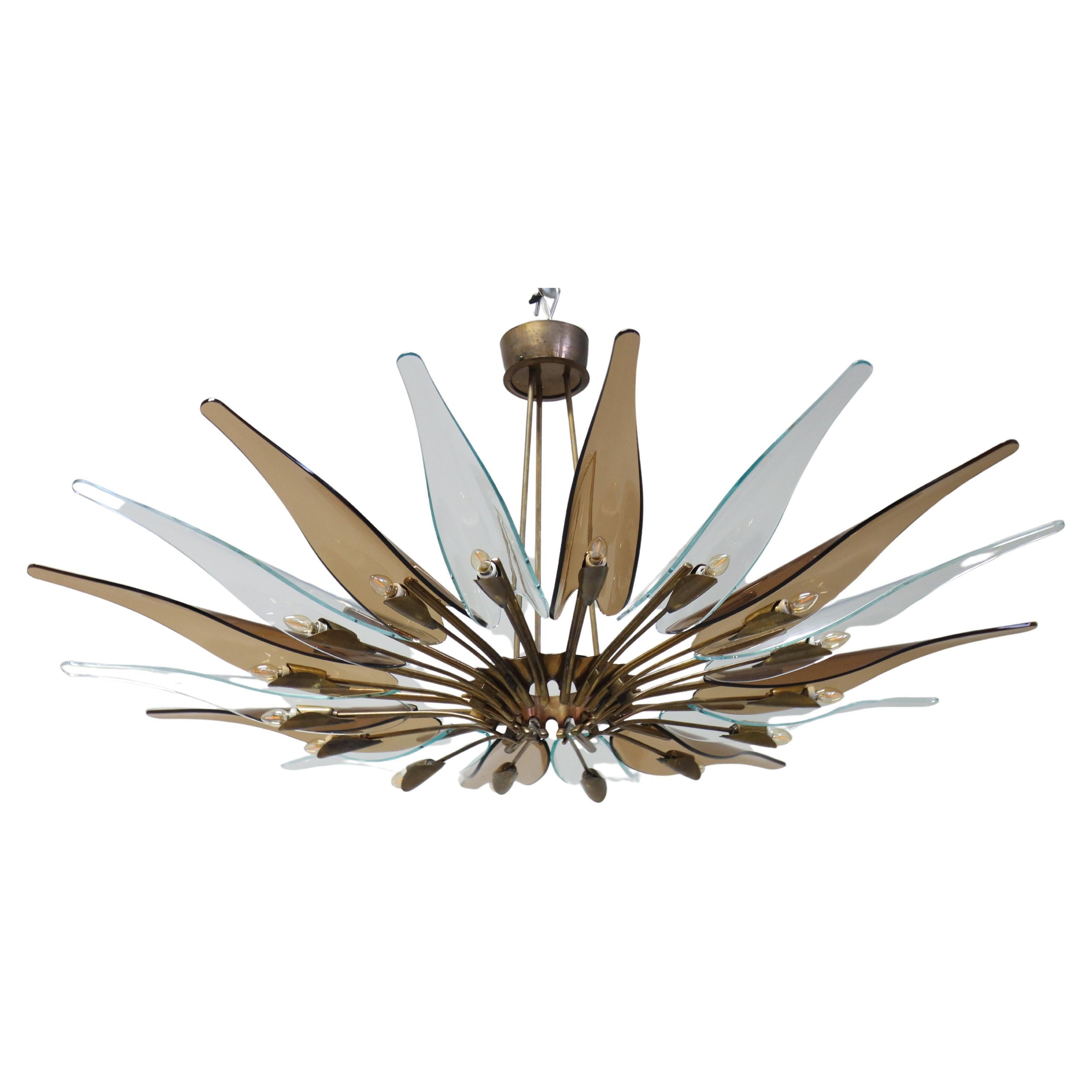 Lampadario Dahlia modello 
1563
 di Max Ingrand per Fontana Arte, Italia, 1955 im Angebot