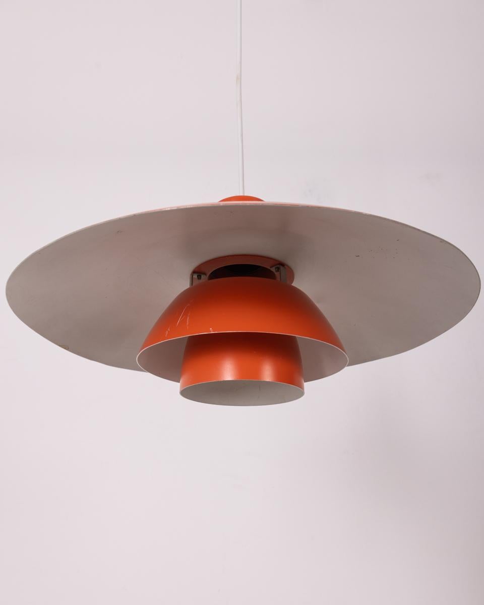Lampadario danese mod. 4/3 vintage anni 60 design Louis Poulsen Metal en venta