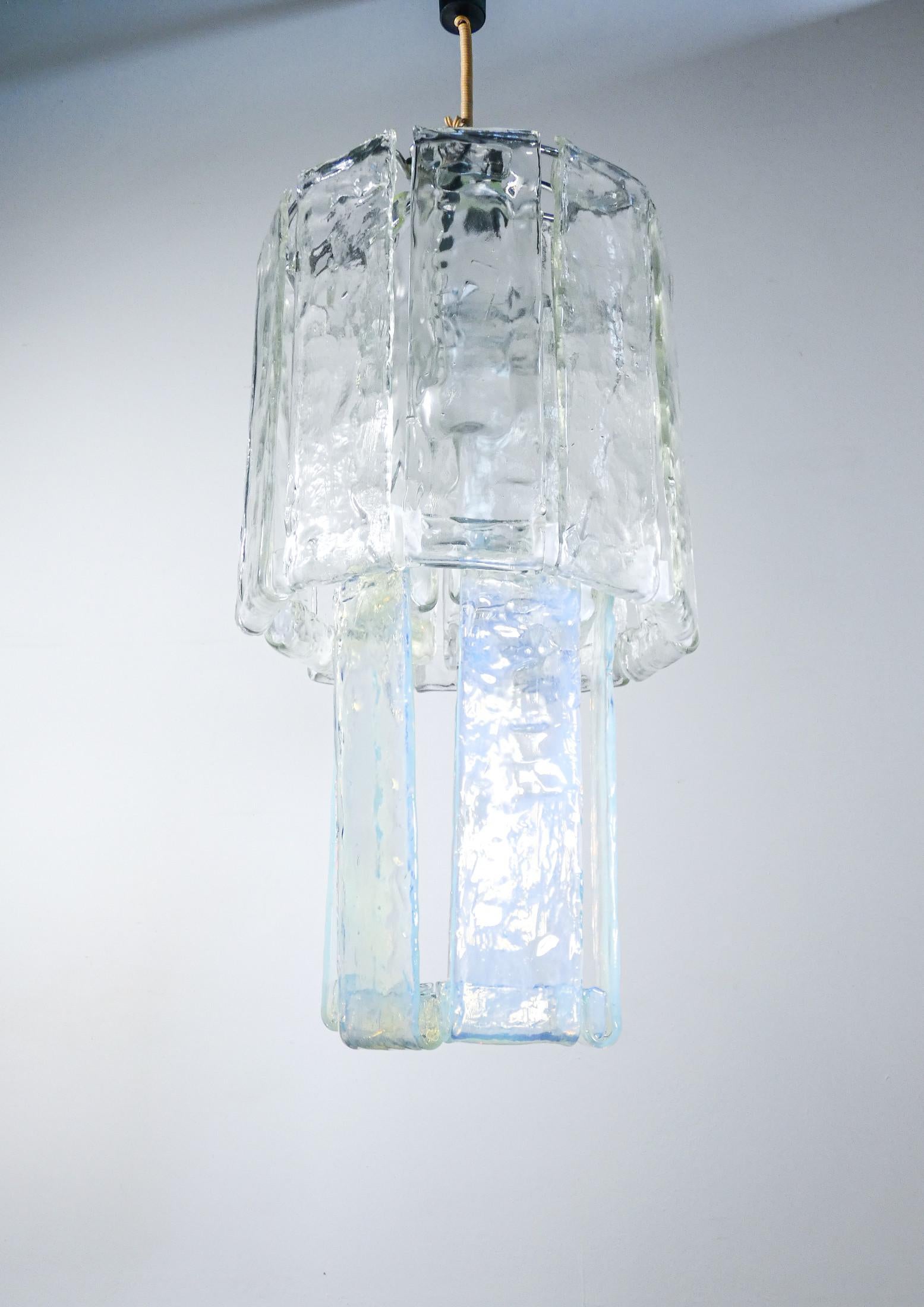 Kronleuchter Design F.lli TOSO, Diffusoren aus geblasenem Glas. Murano. Italien, 1970er Jahre (Italian) im Angebot