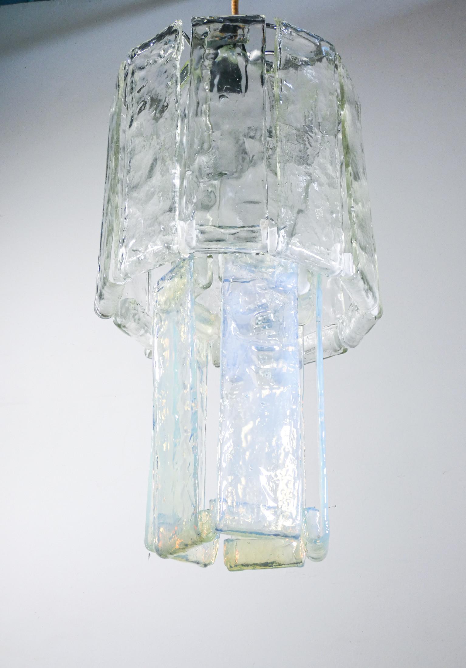 Kronleuchter Design F.lli TOSO, Diffusoren aus geblasenem Glas. Murano. Italien, 1970er Jahre (Late 20th Century) im Angebot