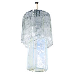 Lustre design F.lli TOSO, diffuseurs en verre soufflé. Murano. Italie, années 1970