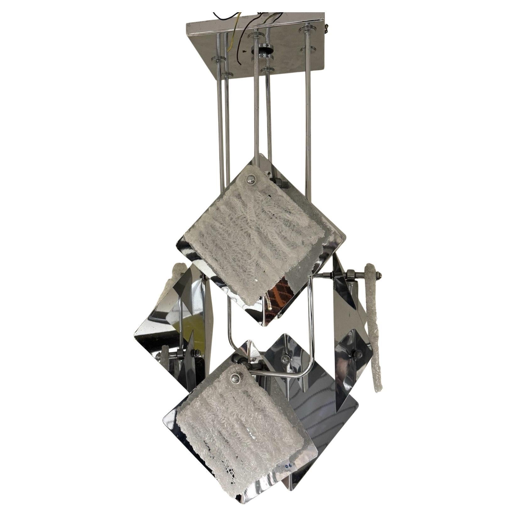 Lampadario Diseño Geométrico Esperia Style 6 Luci Modernariato 1970