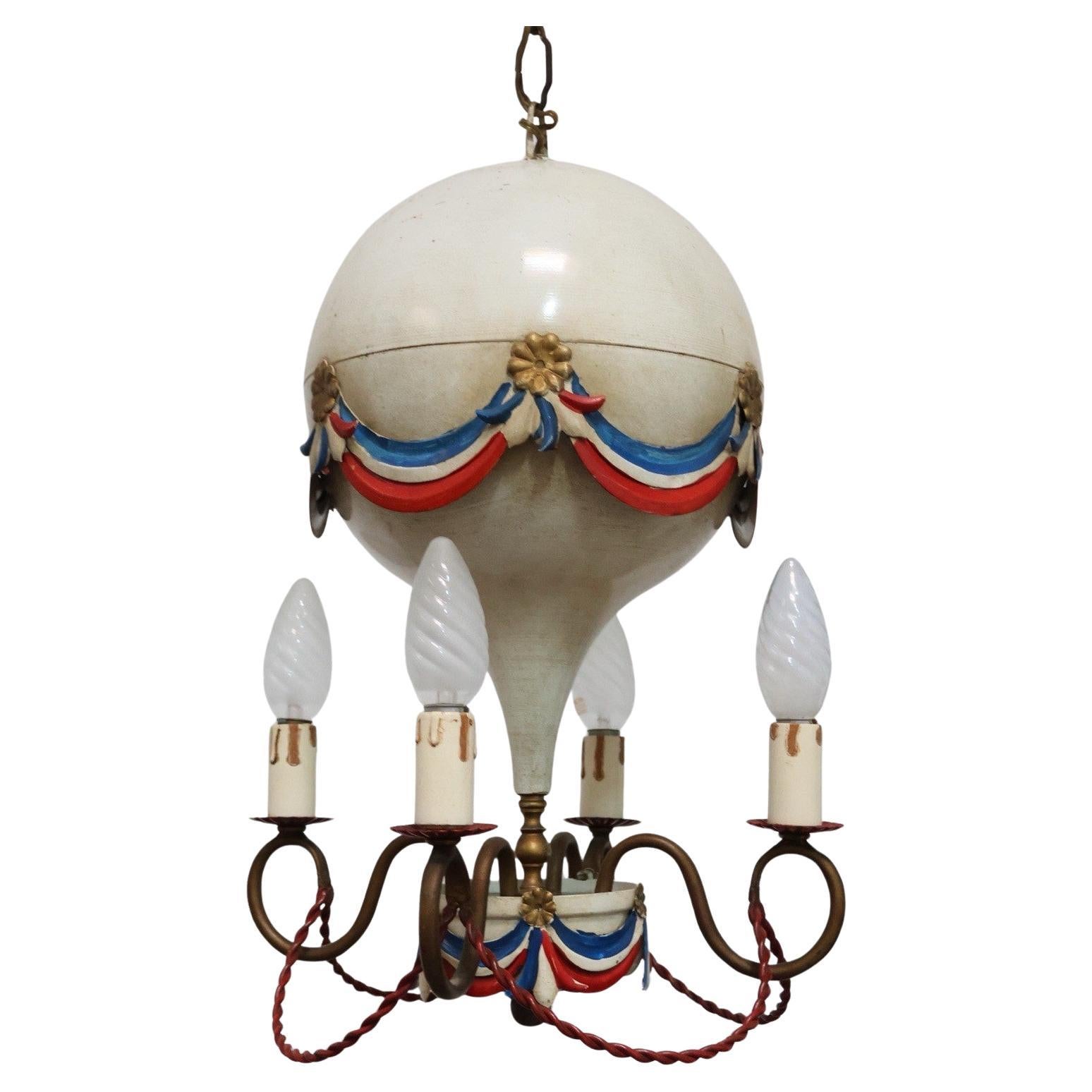 Lampadario Francese Design Mongolfiera Baloon Toleware Anni
50 Modernariato